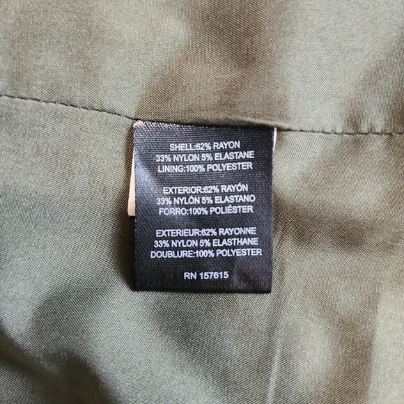 Tahari ASL Women's Ponte Faux Double Breasted Blazer Olive Green NWT Size 4 - Picture 9 of 16